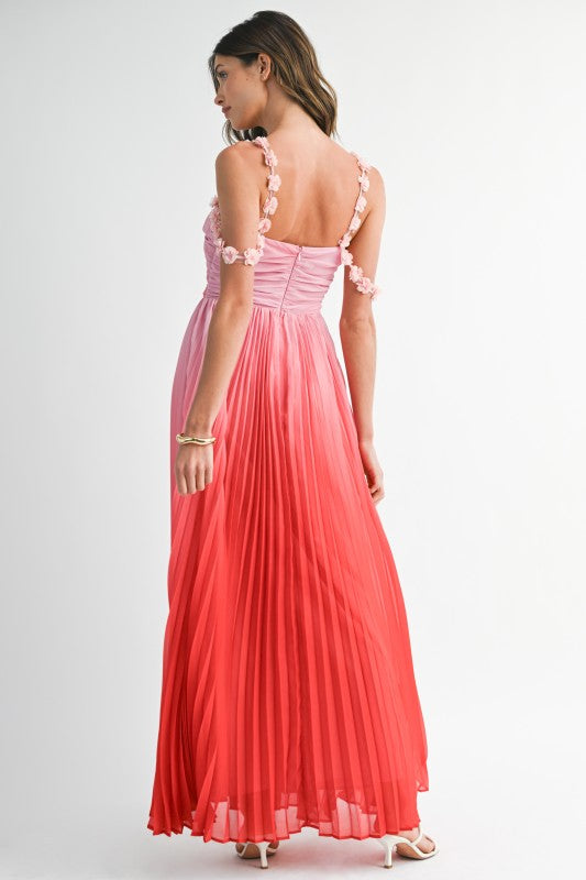 Vestido maxi tirante flores