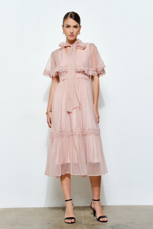 Vestido Bow Tie Blush