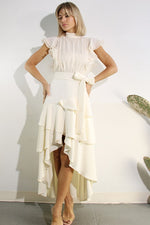 Vestido midi crema