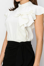 Blusa ruffled Blanca