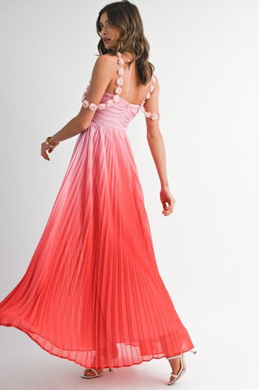 Vestido maxi tirante flores