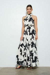 Jumpsuit halter abstracto