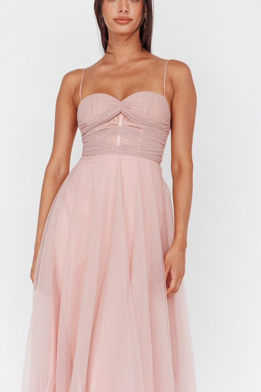 Vestido tul blush