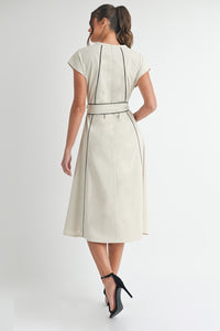Vestido midi vivos en negro