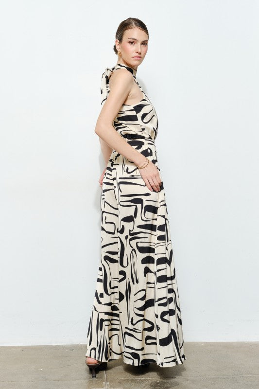Jumspuit halter ivory-black