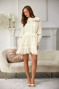 Vestido blanco manga larga