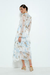 Vestido midi manga larga Chiffon