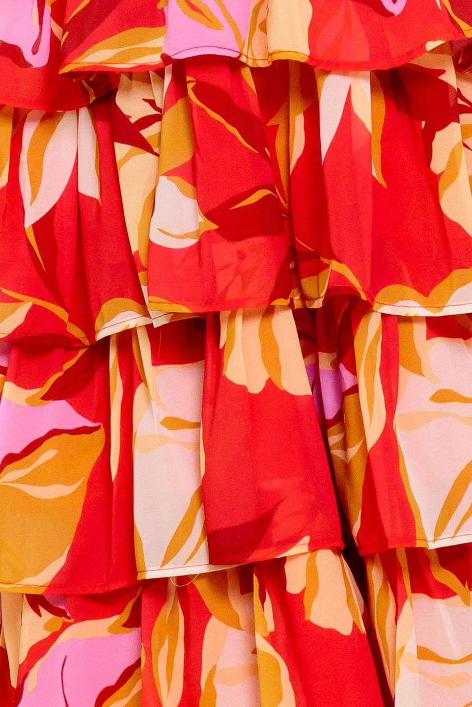 Vestido corto con olanes rojo