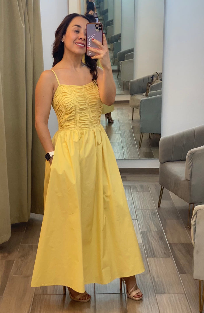 Vestido midi amarillo