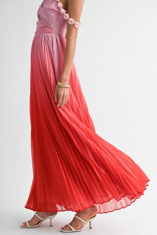 Vestido maxi tirante flores