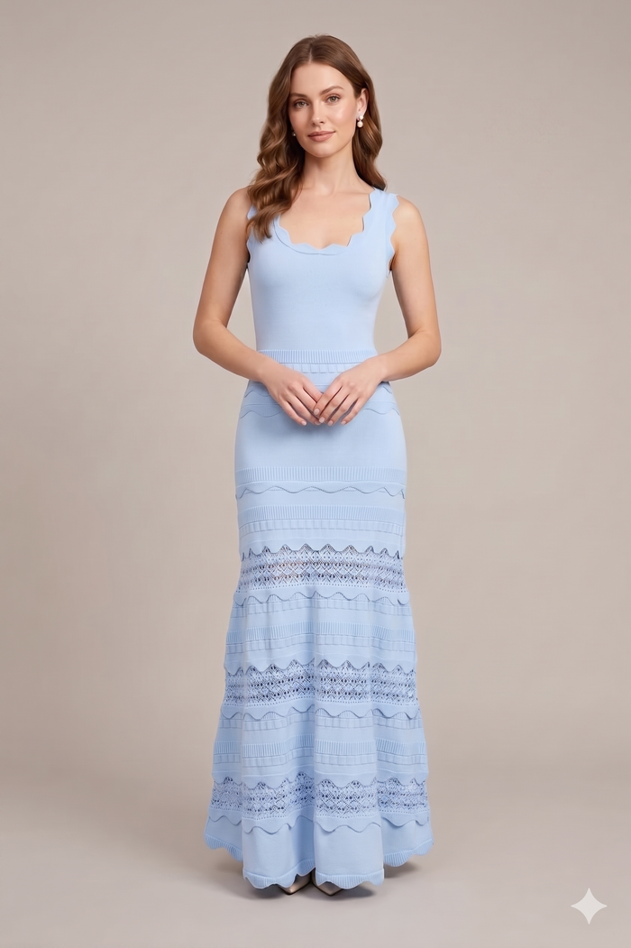 Vestido tejido maxi blue