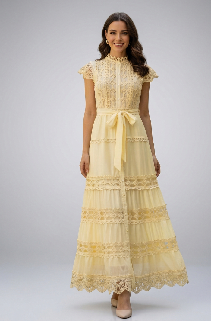 Vestido maxi amarillo