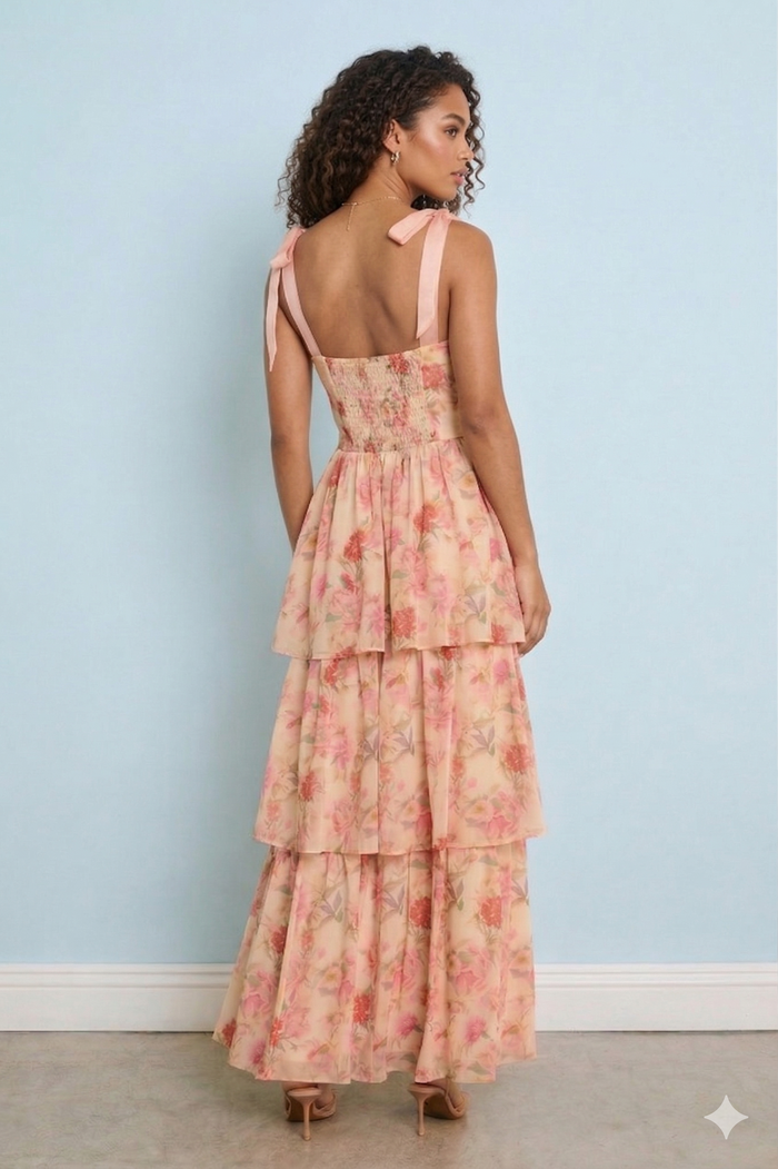Vestido Maxi corset en capas garden