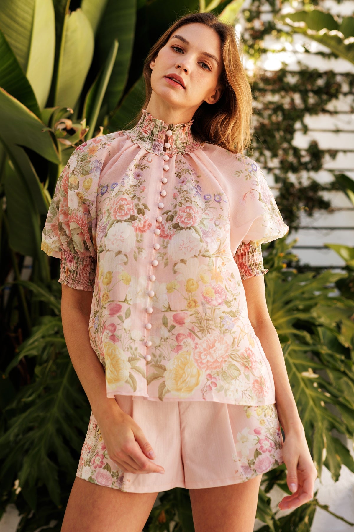 Set short y camisa floral