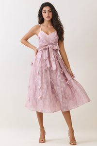 Vestido midi palo rosa