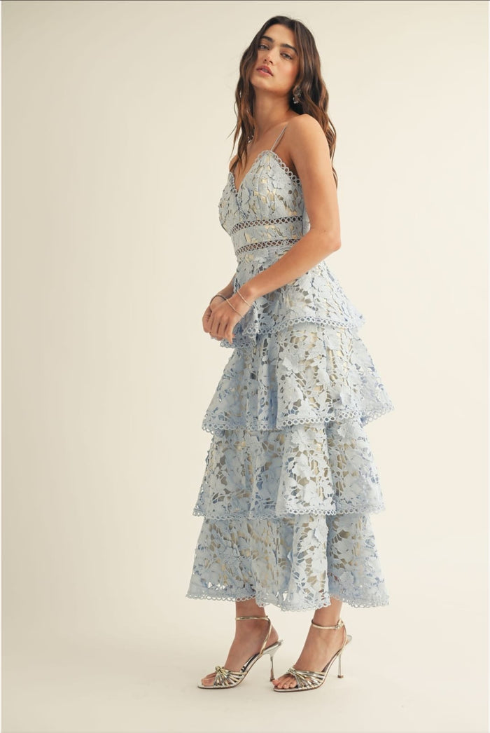 Vestido midi Baby Blue