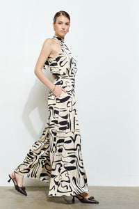 Jumspuit halter ivory-black