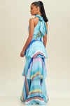 Vestido Maxi cuello halter Azul