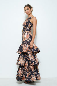 Vestido maxi olanes y flores