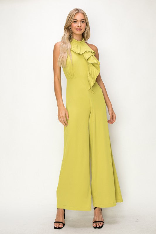 Jumpsuit ruffled verde