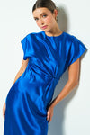 Vestido midi satinado blue