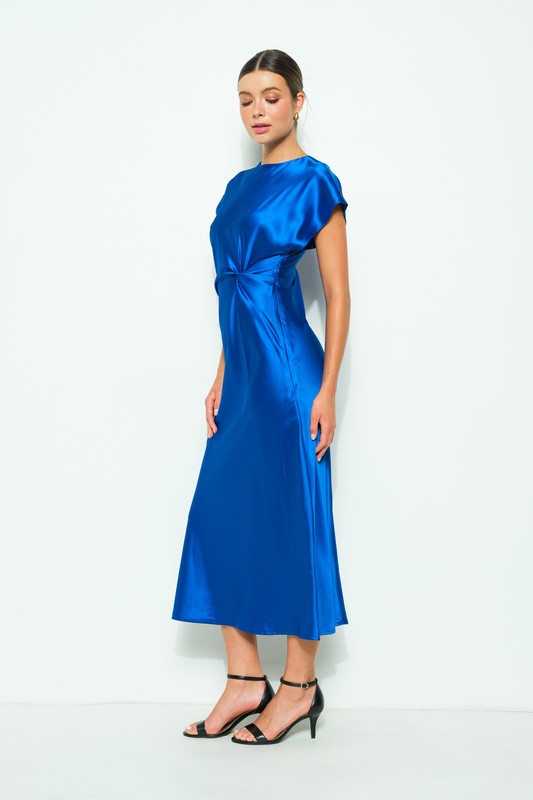 Vestido midi satinado blue