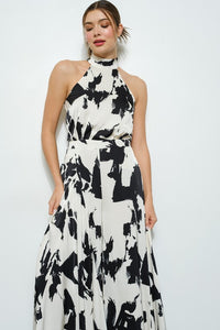 Jumpsuit halter abstracto