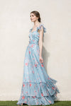 Vestido Maxi Azul floreado