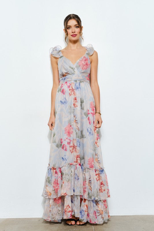 Vestido Maxi Blue Floral