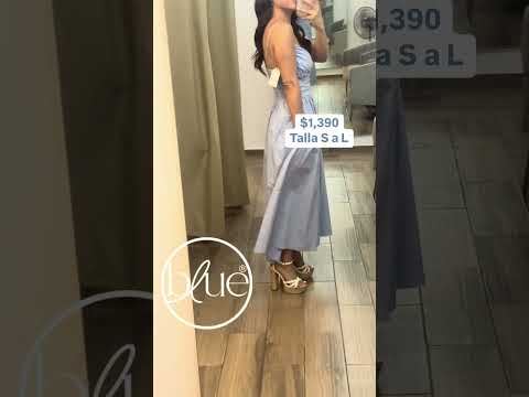 Vestido midi a rayas Pastel Blue