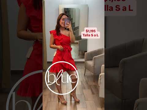 Vestido corto un hombro ruffled tomato