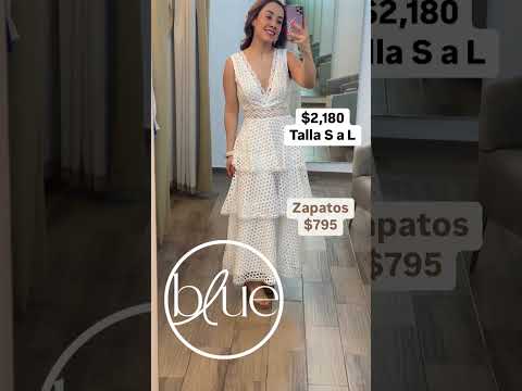 Vestido midi blanco con olanes