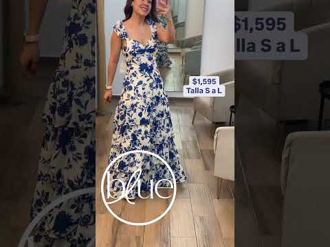 Vestido Maxi floreado blanco - azul