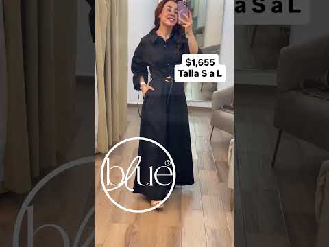 Vestido maxi con cinto Negro