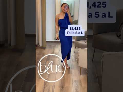 Vestido midi un hombro Azul