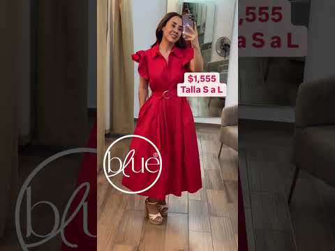 Vestido midi rojo con cinto