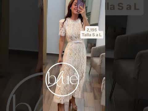 Vestido midi de encaje con cinto