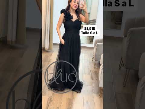 Vestido maxi un hombro ruffled Negro