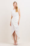 Vestido midi cruce al frente blanco